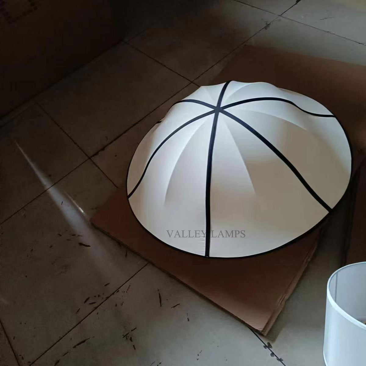 Vintage French Style Cream White Silk Umbrella Chandelier - view 10
