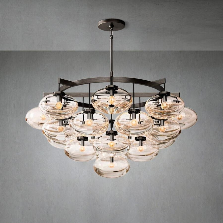 Selena Clear Glass Round Chandelier 48" - view 2
