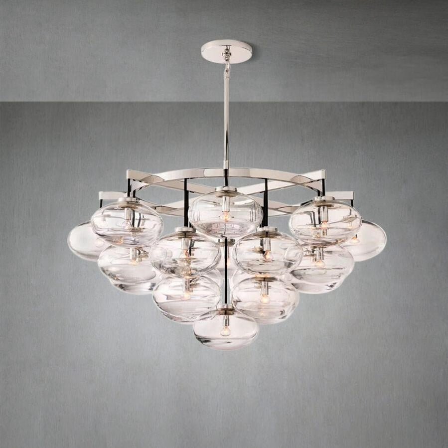 Selena Clear Glass Round Chandelier 48" - view 3