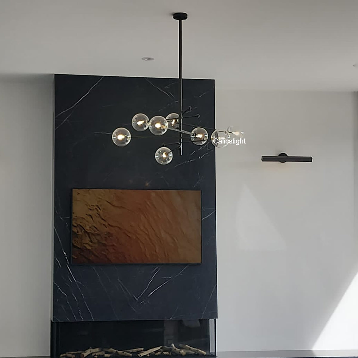 Glass Globe Mobile Eight-Arm Chandelier 79" - view 12