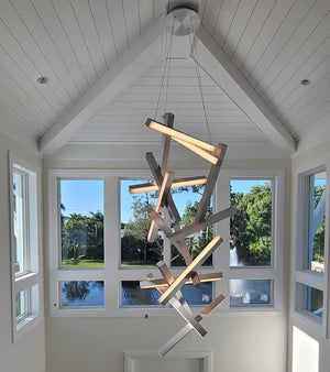 Modern Vertical Geometric Aluminum Chandelier for Staircase/Foyer/High-ceiling - view 3