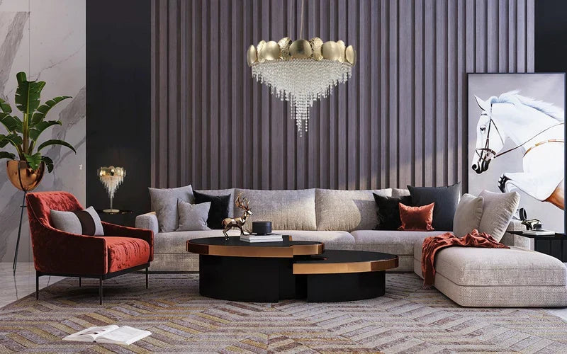 Amadeo Oval Brass Crystal Chandelier, K9 crystal - view 5