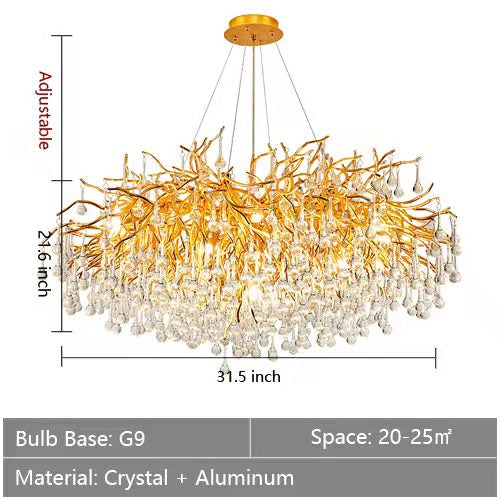 Stunning Tree Branch Crystal Chandelier with Clear Teardrop-shaped for Living/Dining Room - view 41