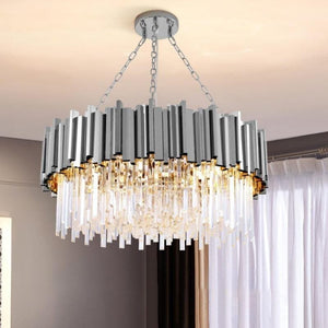 Vedir Modern Chrome Round Crystal Chandelier