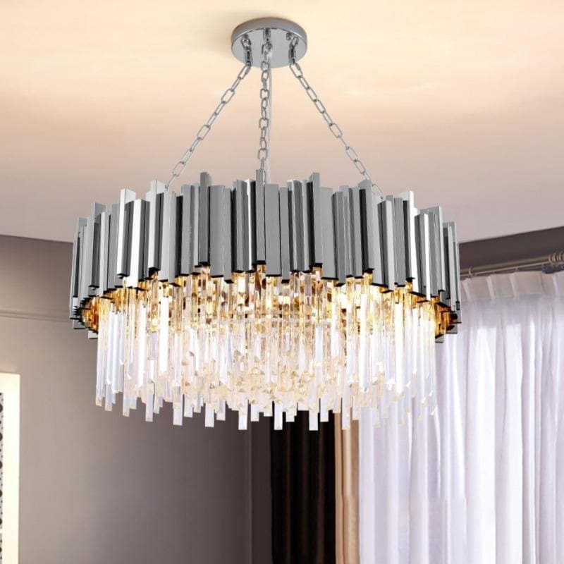 Vedir Modern Chrome Round Crystal Chandelier