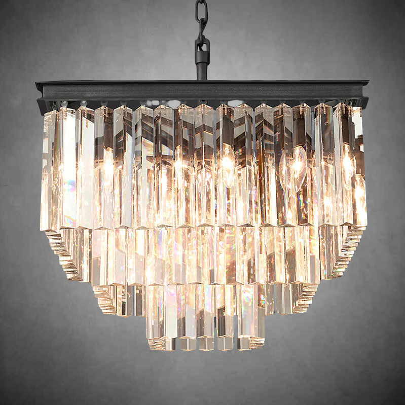 1920s Orion Art Deco Square Chandelier 22"