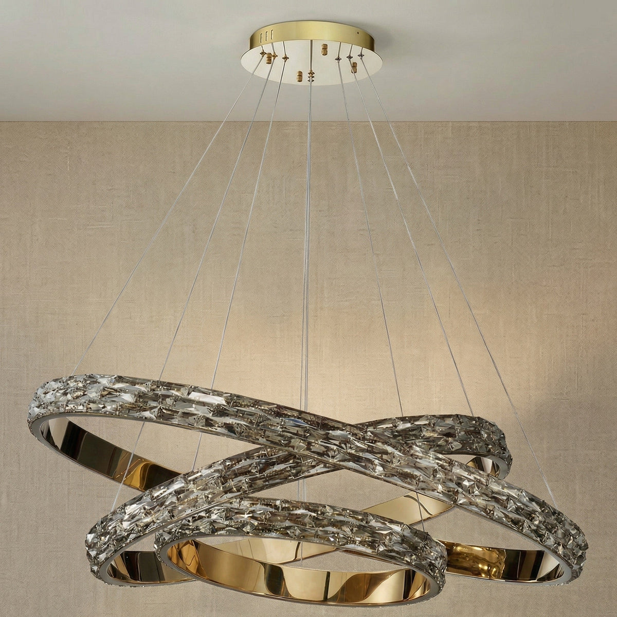 Vega Triple Ring Crystal Chandelier - view 4