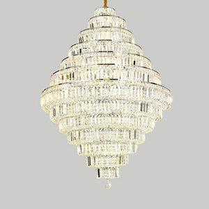 Chrome/ Silver/ Gold Extra Large Chandelier For Foyer Living Room Staircase Crystal Ceiling Lighting Fixture - view 20
