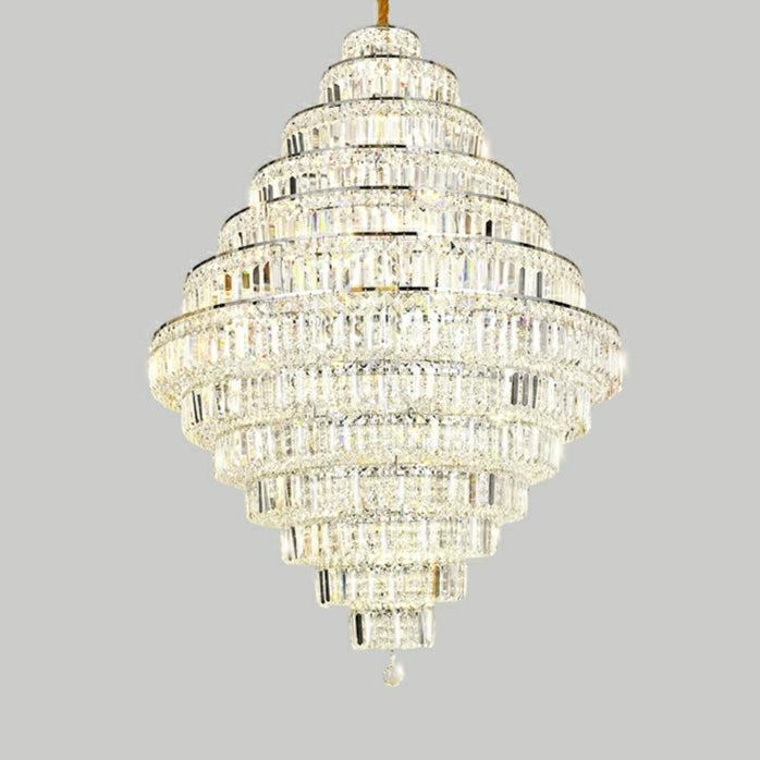 Chrome/ Silver/ Gold Extra Large Chandelier For Foyer Living Room Staircase Crystal Ceiling Lighting Fixture - view 20