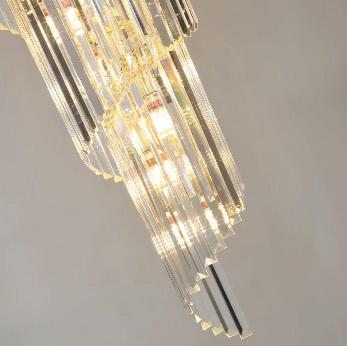 Luxury Extra Large Foyer Spiral Staircase Chandelier Long Crystal Ceiling Light Fixture For Living Room Hall Entrance - view 12
