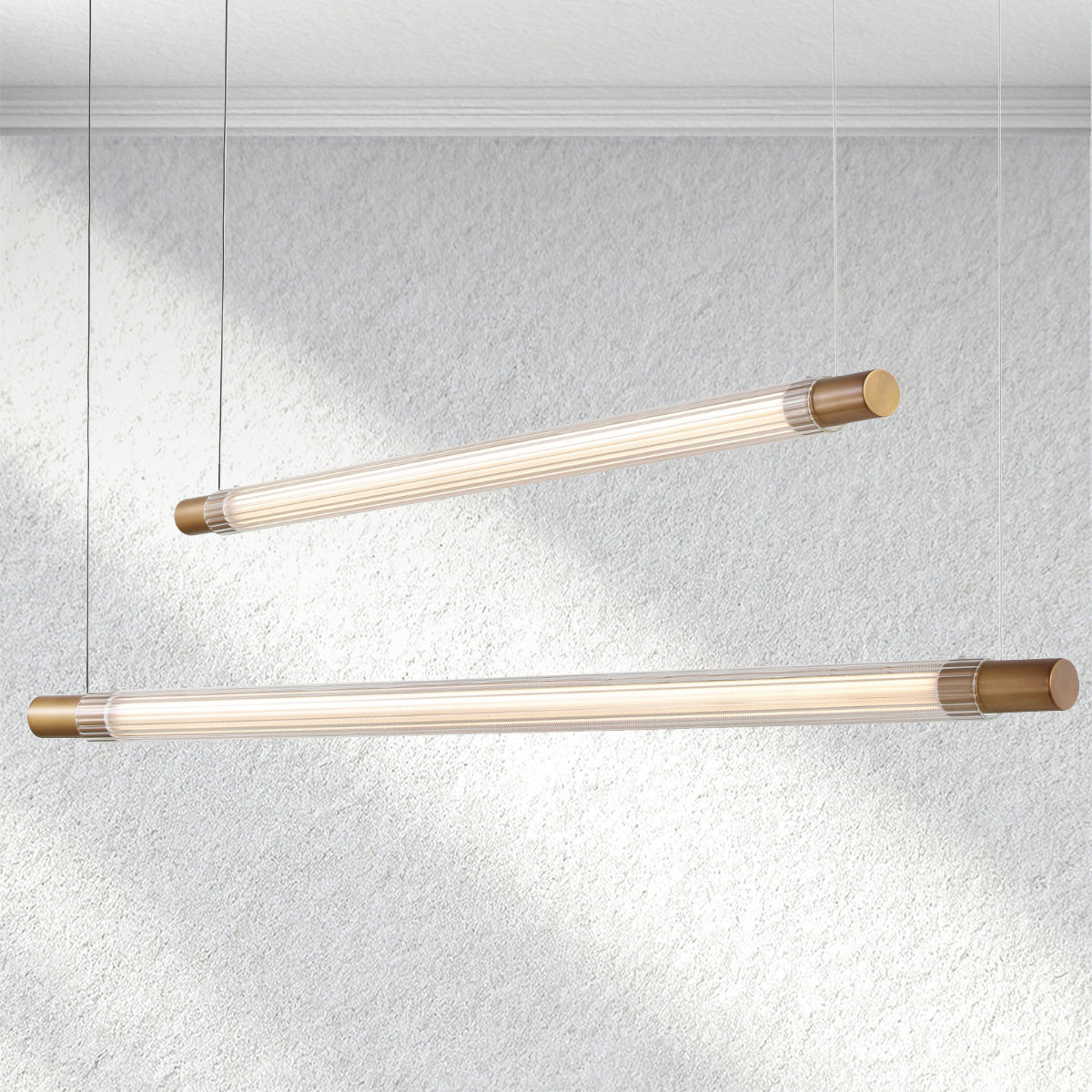 Everglow Ribbed Glass Linear Chandelier