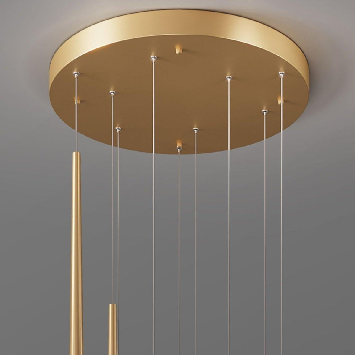 Minimalism Foyer Staircase Chandelier Ceiling Pendant Lighting Fixture For Living Room Entryway In Gold/ Black Finish - view 14