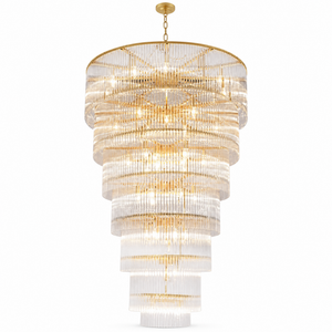 D990 Seven-Layer Striped Column Stair Light - Gold
