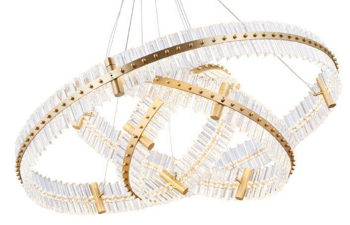 Aquinox 3-Tier Round Crystal Ring LED Chandelier, three-tier - view 3