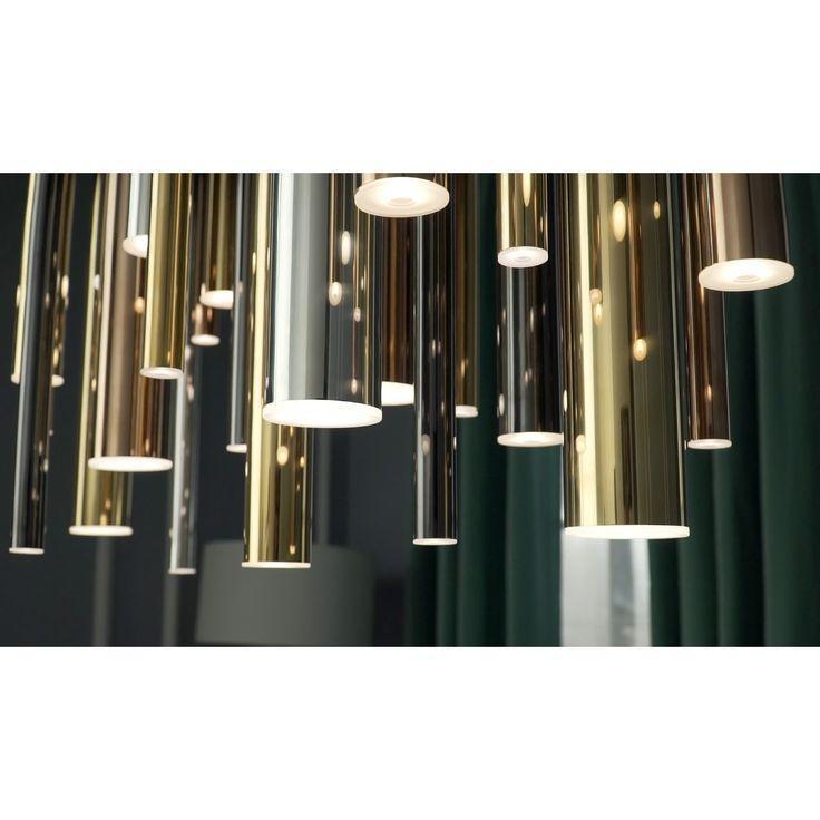 Bellini Round Metal Tubular Pendant Light Chandelier - view 2