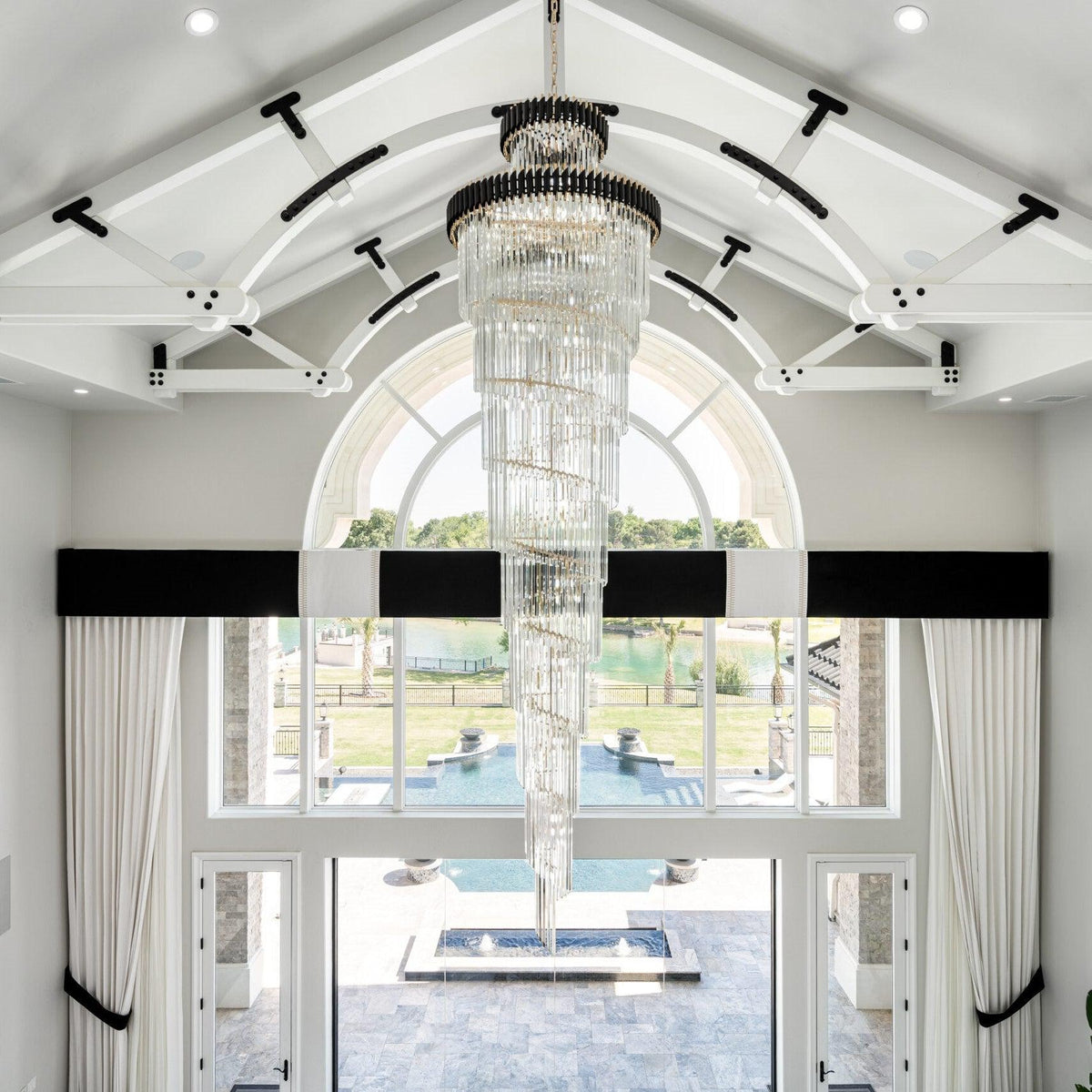 Spiral Crystal Chandelier For Foyer/ Staircase - view 4