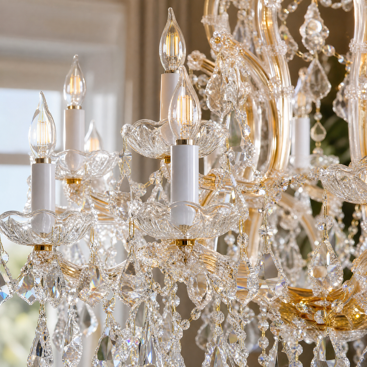 35.4" 24-Light Maria Theresa Crystal Chandelier - Gold - view 8