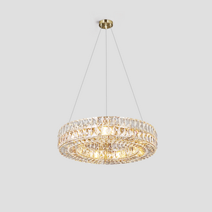 Round Halo K9 Crystal Ring Chandelier - view 10