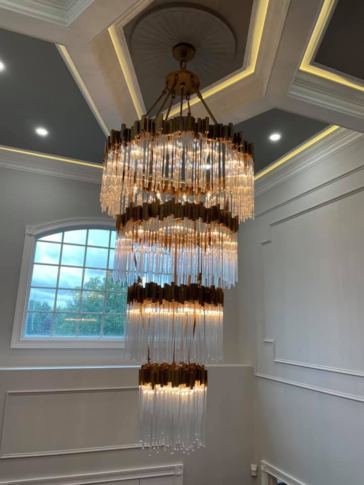 Large Elegant Multi-layers Glam Glass Chandelier for High-ceiling Staircase/Entryway/Living/meeting Room - view 4