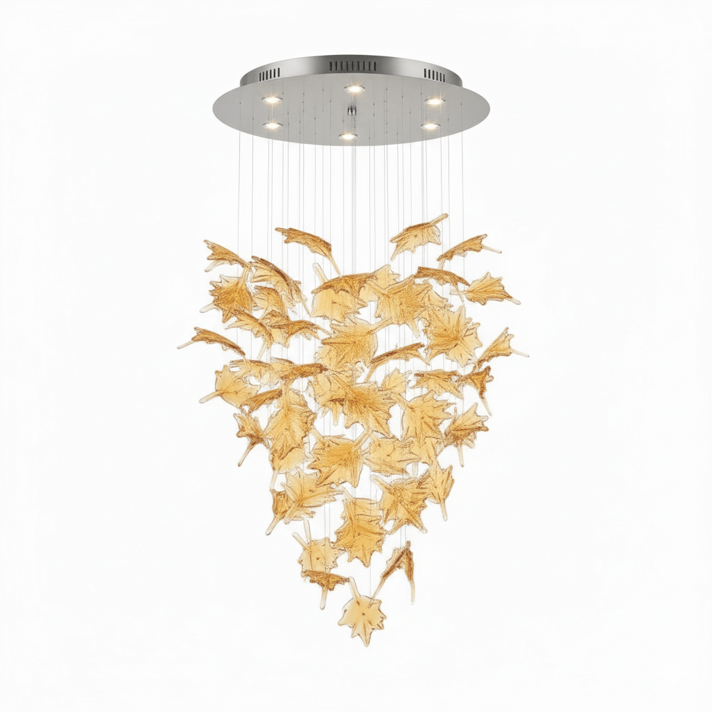 Multicolor Crystal Spiral Maple Leaf Chandelier - view 57