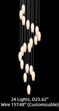 Elegant Flower Chandelier For Foyer/ Staircase - view 22