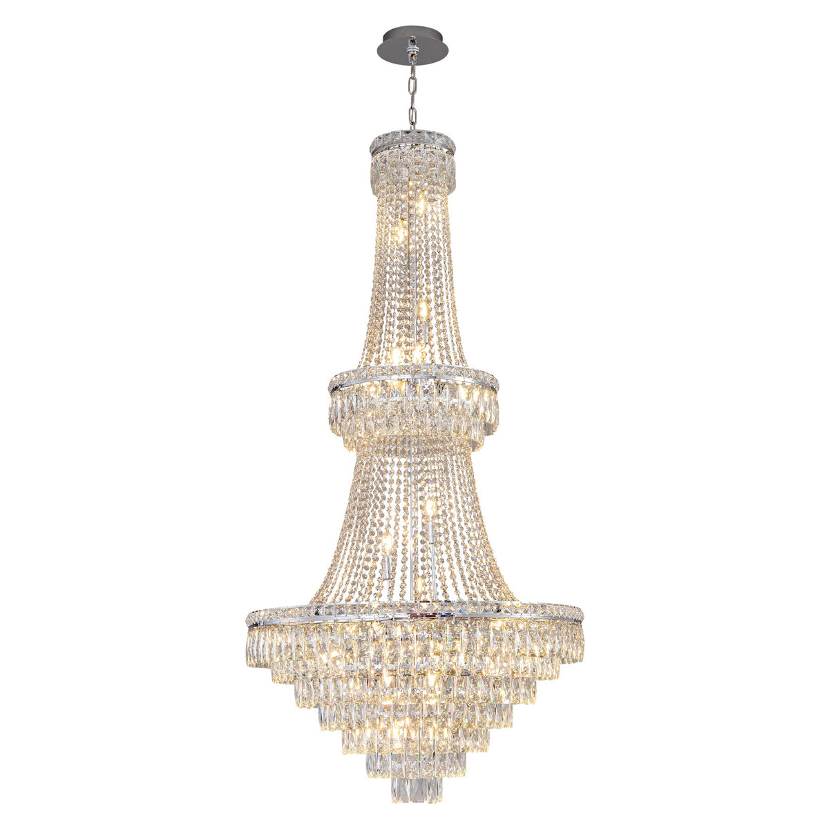 Two-Tier Square Diamond Round Pendant 780 - Silver, chandelier - view 3