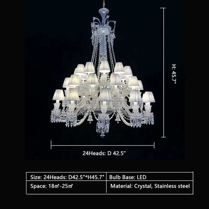 Large Light Luxury Classic Tiered Crystal Candle shaded Chandelier for High-ceiling Rooms/Living Room - view 9