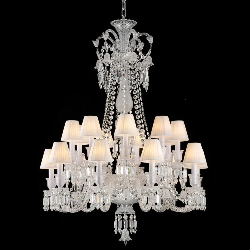Light Luxury Classic Long Version Tiered Candle Light Crystal Chandelier for High-ceiling Rooms/Living Room - view 7