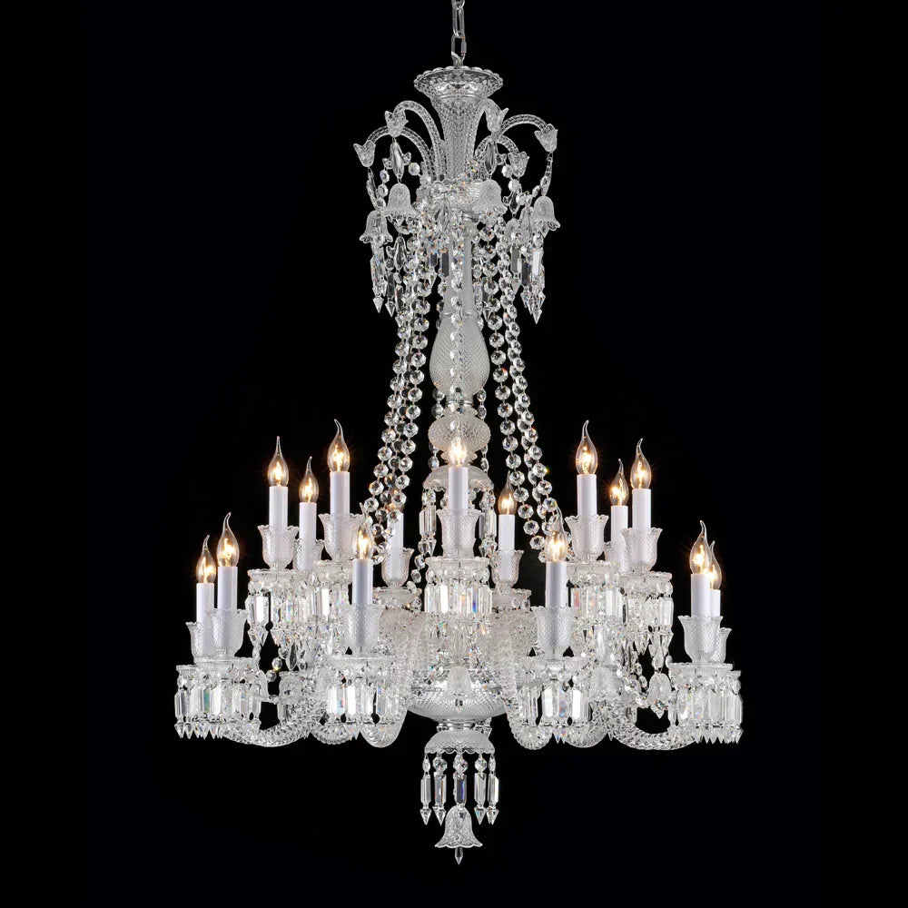 Light Luxury Classic Long Version Tiered Candle Light Crystal Chandelier for High-ceiling Rooms/Living Room - view 6