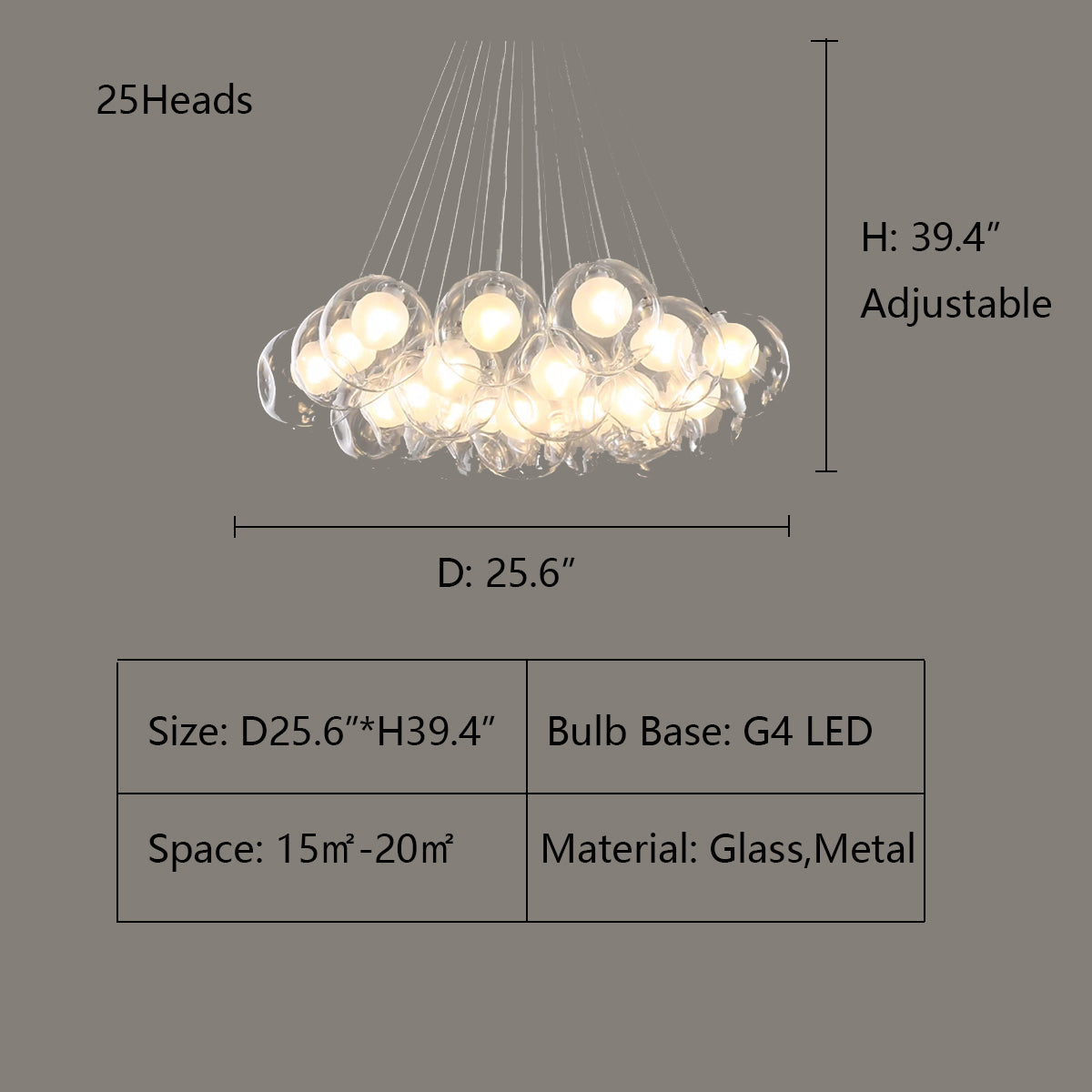 Oversize Modern Glass Ball Bubble Light Art Chandelier for Living/Dining Room/Clothing Store - view 11