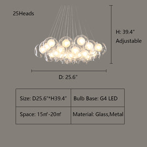 Oversize Modern Glass Ball Bubble Light Art Chandelier for Living/Dining Room/Clothing Store - view 11