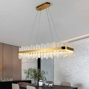 Flake Long Crystal Rectangle Golden Lamp Body Modern Chandelier 32"/40", rectangular - view 4