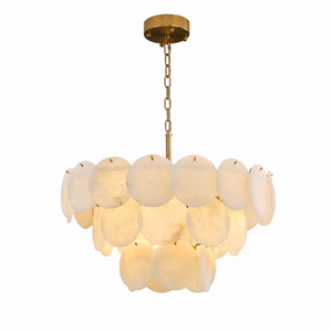 26" Natural Alabaster Round Chandelier