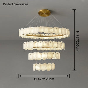 Tiered Circular Alabaster Chandelier - view 12