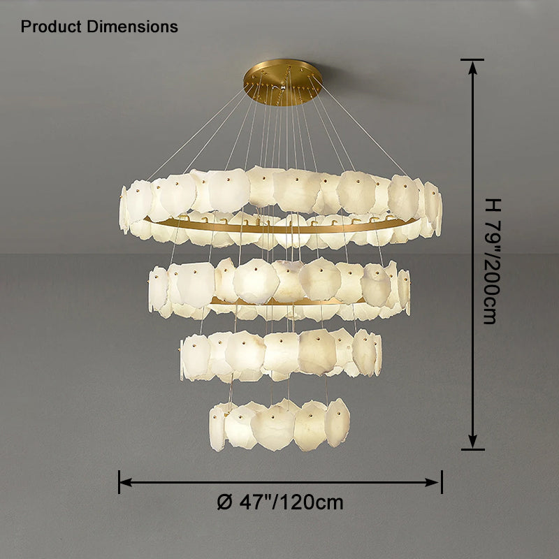 Tiered Circular Alabaster Chandelier - view 12