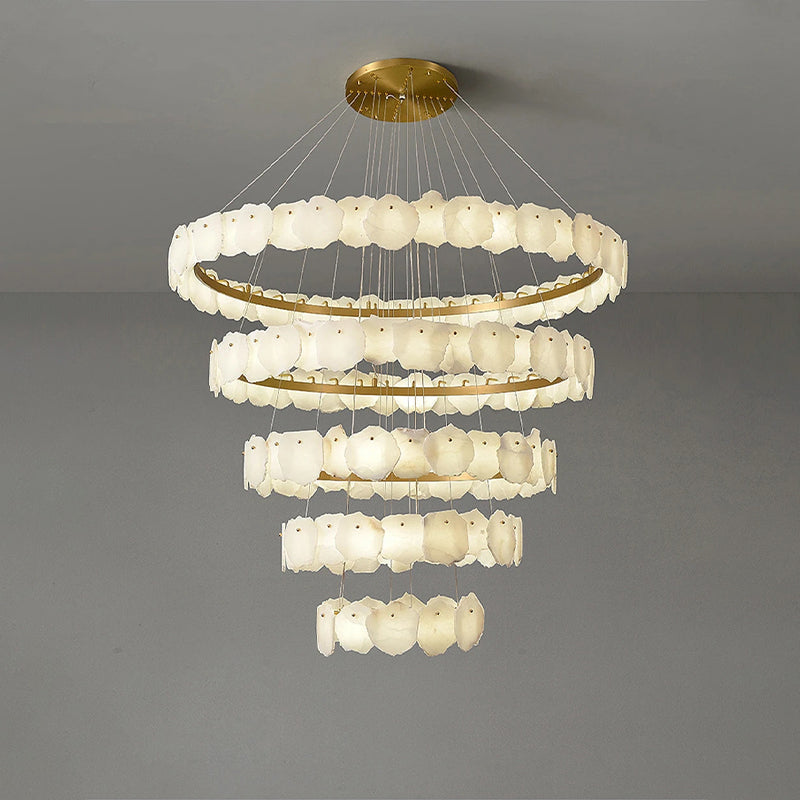 Tiered Circular Alabaster Chandelier - view 13