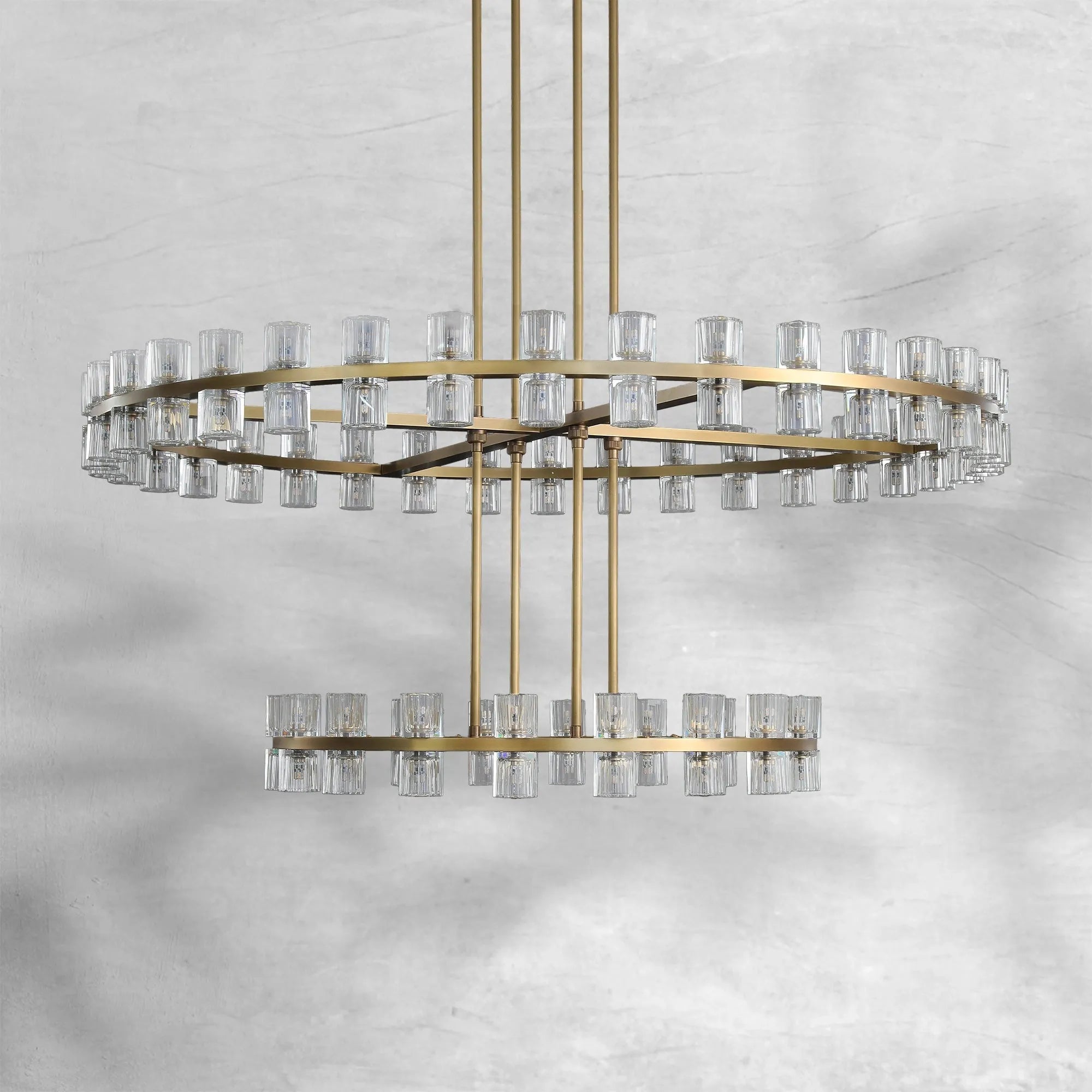 Auraline Crystal 2-Tier Round Chandelier 60"