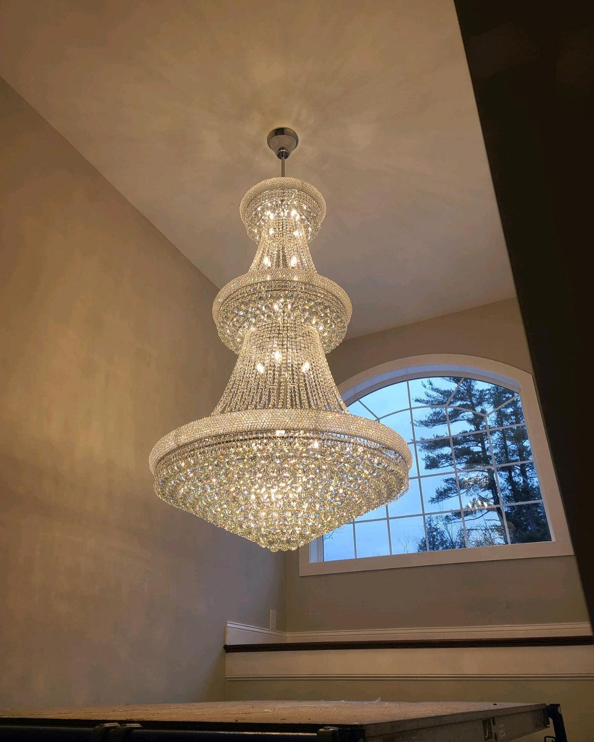 Luxury French Empire Chandelier for Villa Hall Ceiling Three-layers Crystal Light for Hotel Lobby - view 13