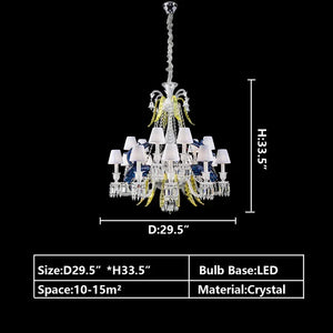 Traditional Colorful Candle Branch Blue Deer Crystal Chandelier for Living Room/Dining Room - view 18