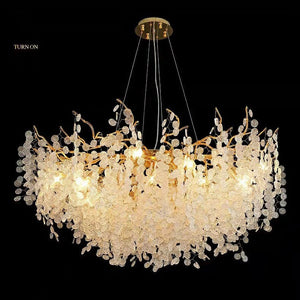 Luxury Branches Crystal Frosted Glass Chandelier Set for Living and Dining Room - view 10