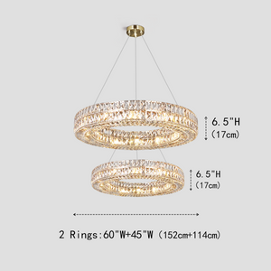 Round Halo K9 Crystal Multi-Ring Chandelier - view 5