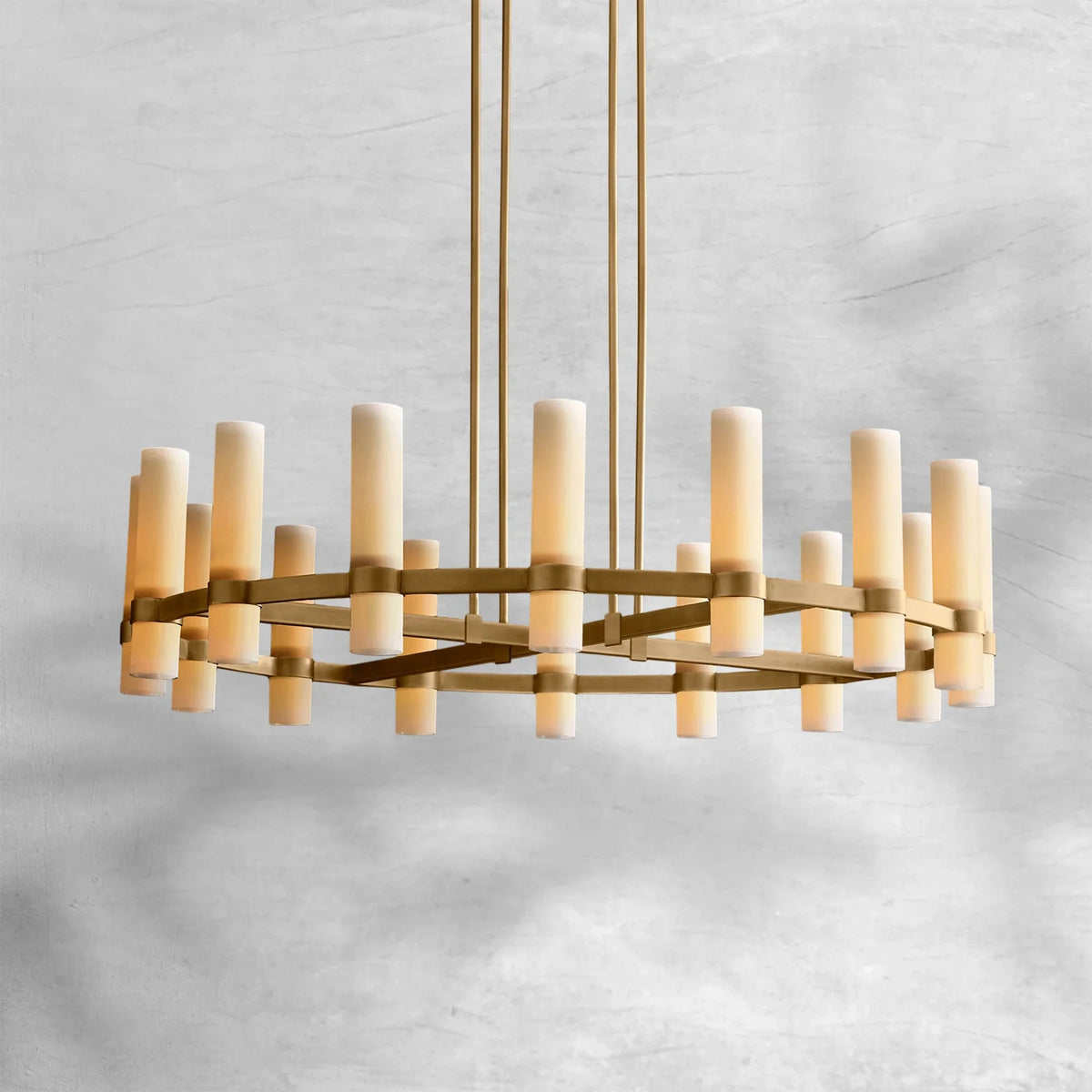Ravion Round Milk Glass Chandelier - view 6