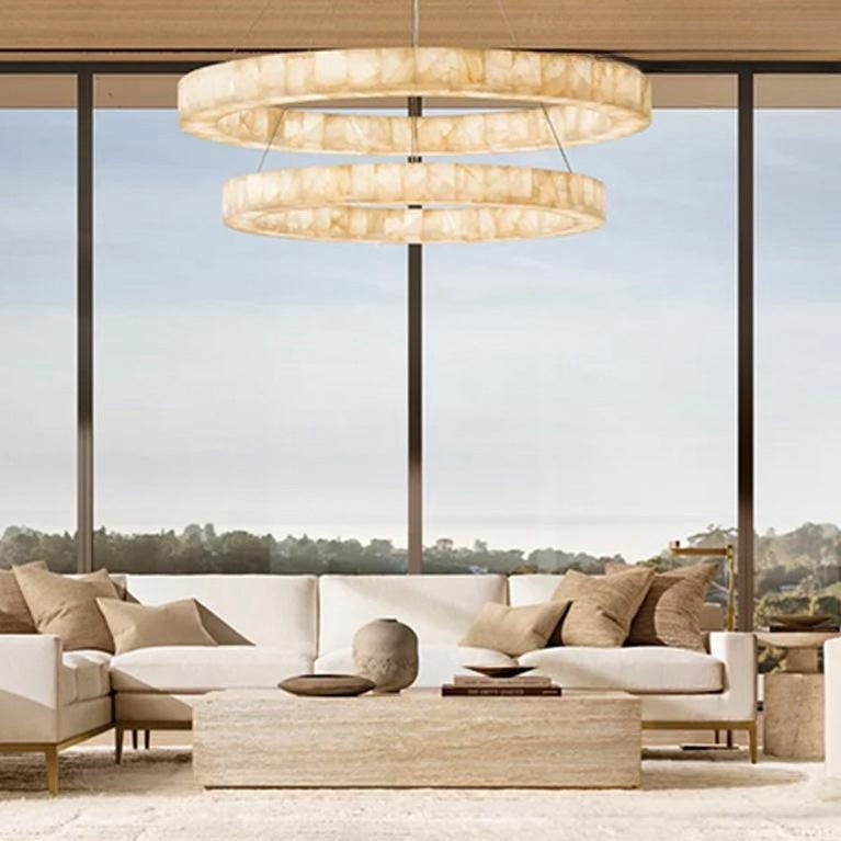Riora 2-Tier Round Calcite Chandelier 60 in, two-tier - view 7