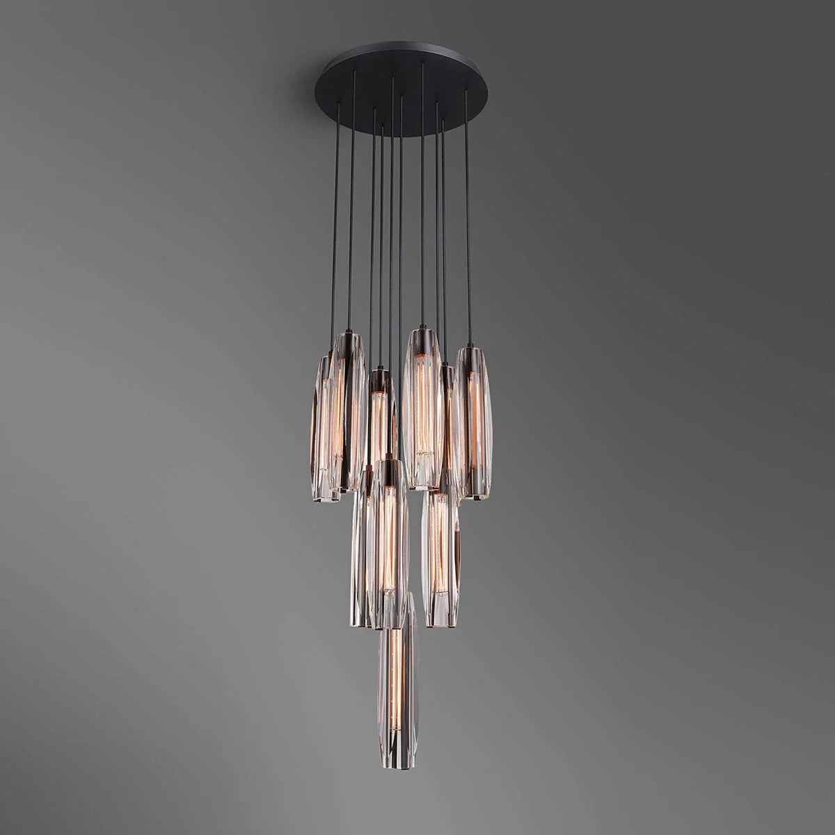 Chapt Crystal 10-Light Round Chandelier, K9 crystal in bronze - view 3