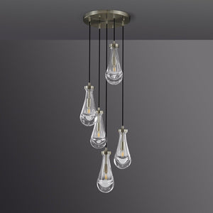 Raindrop Round Chandelier 5 Lights 14"D - view 4