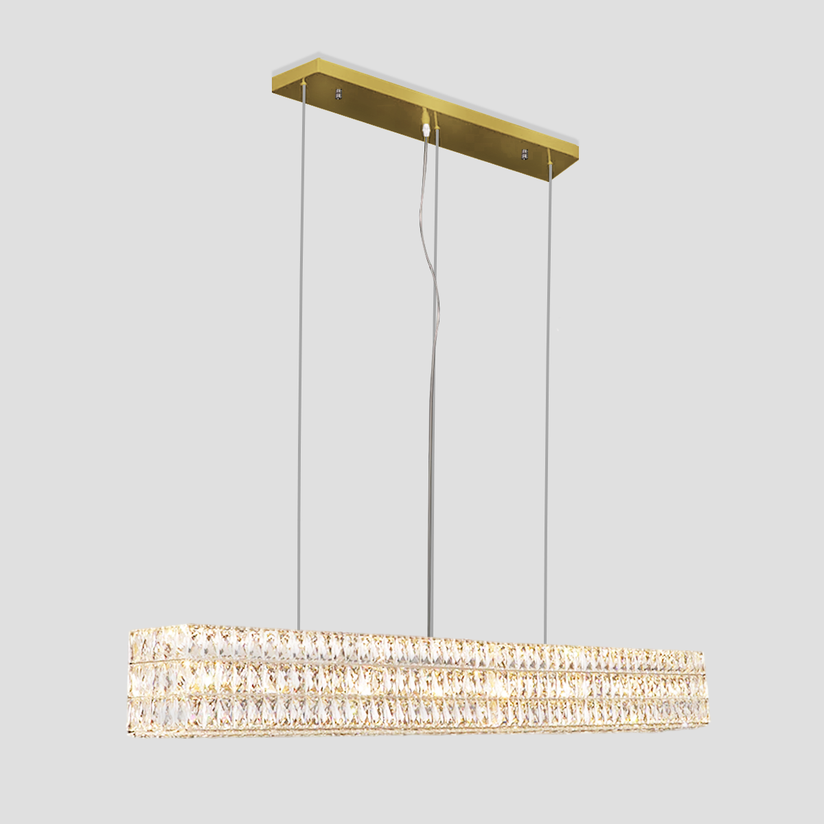 Pluto Halo Rectangular Crystal Chandelier - view 5