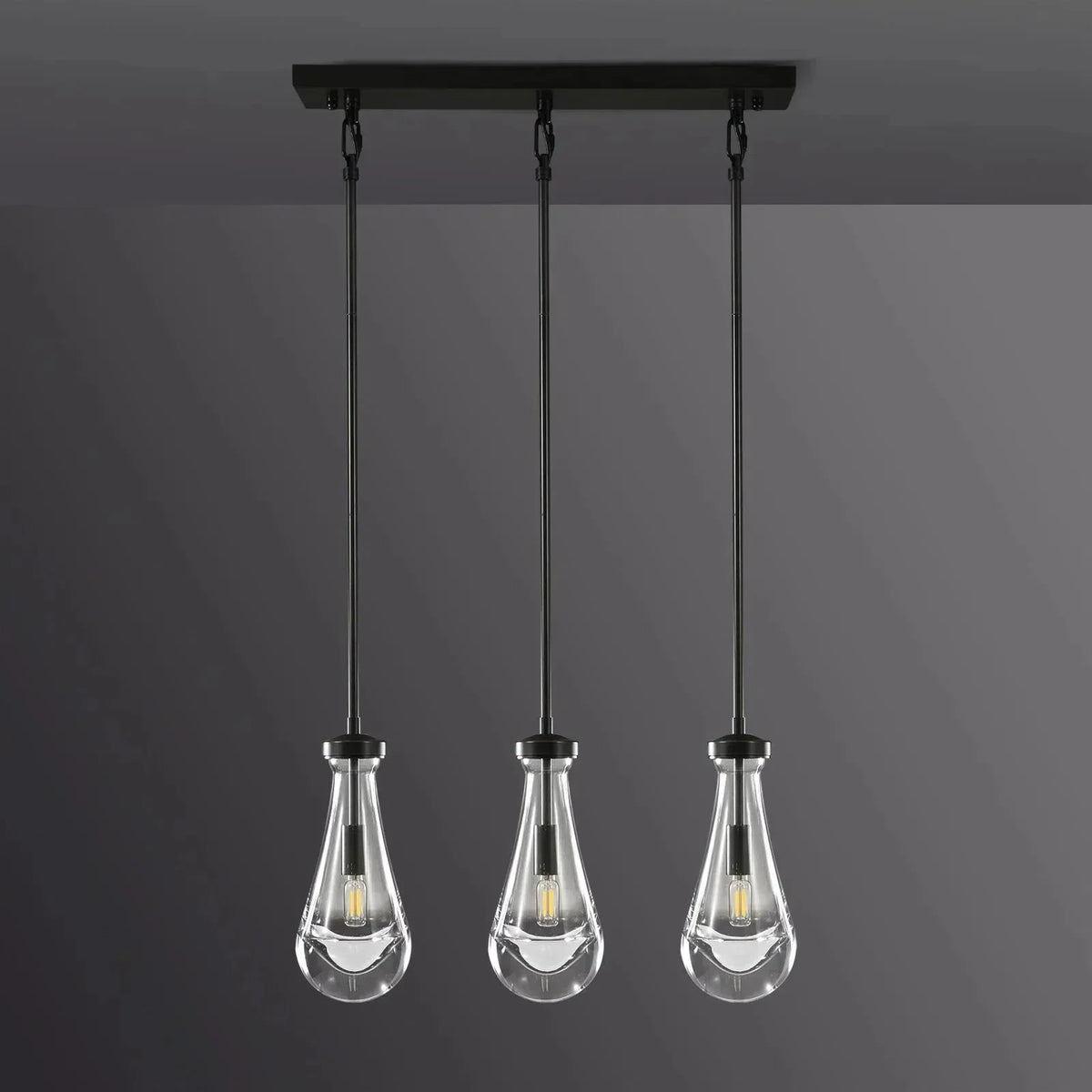 Raindrop Linear Chandelier 3-Light 22" - view 3