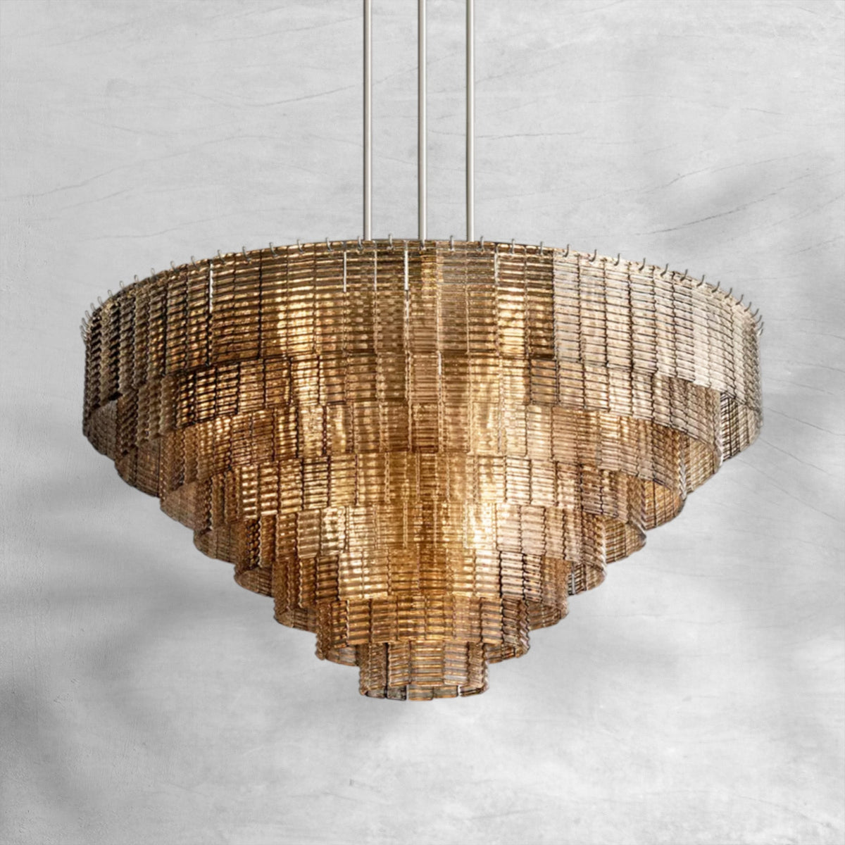Selene Smoke Glass Round Chandelier 52" - view 2