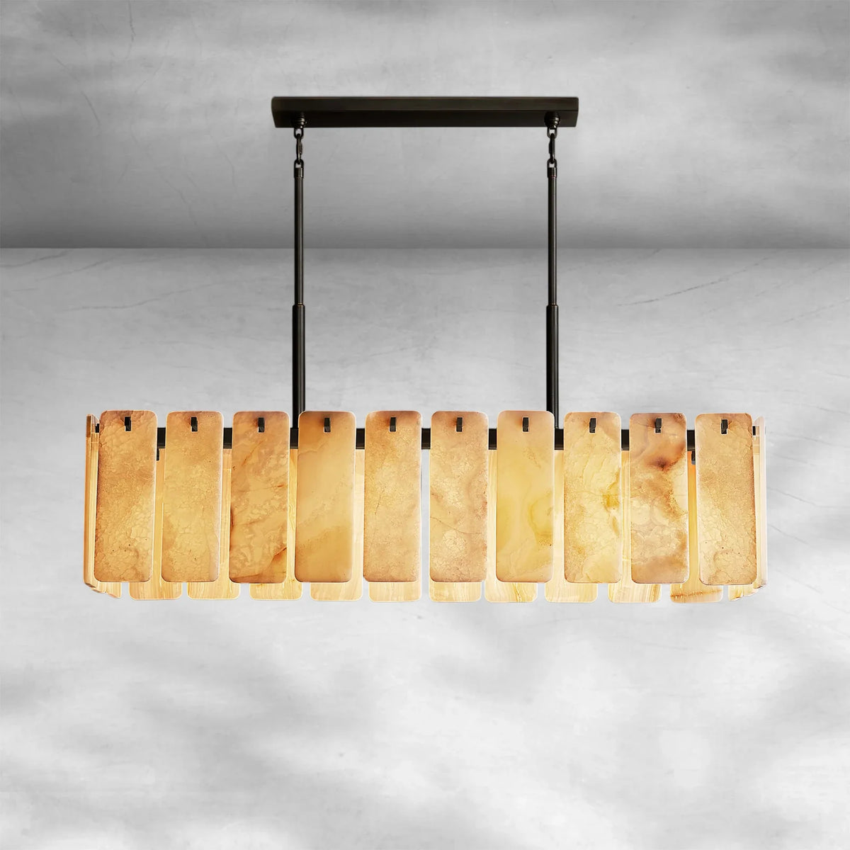 Calame Alabaster Rectangular Chandelier 60" - view 3