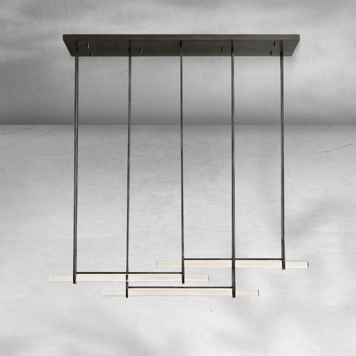 Aureon Crystal Triple Bar Linear Chandelier - view 2